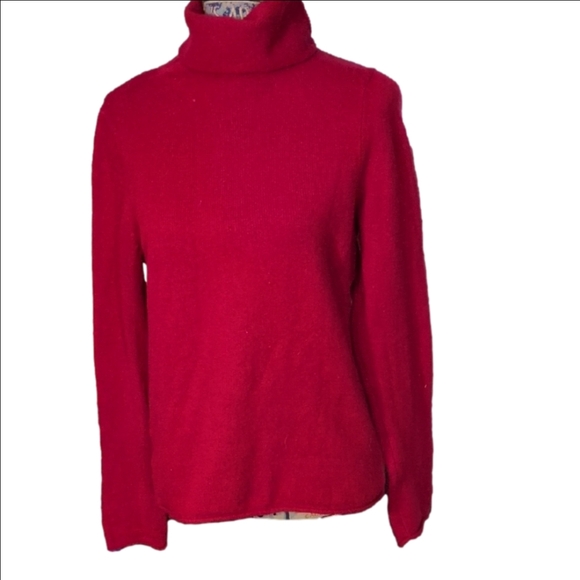 Ann Taylor Red Cashmere Sweater Size Medium - Picture 1 of 8